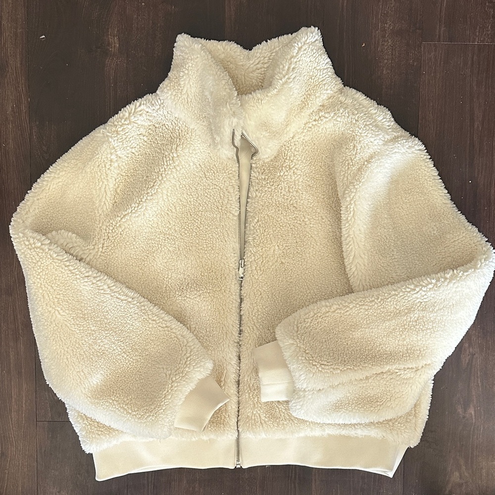NWT LOFT Cream Sherpa Jacket